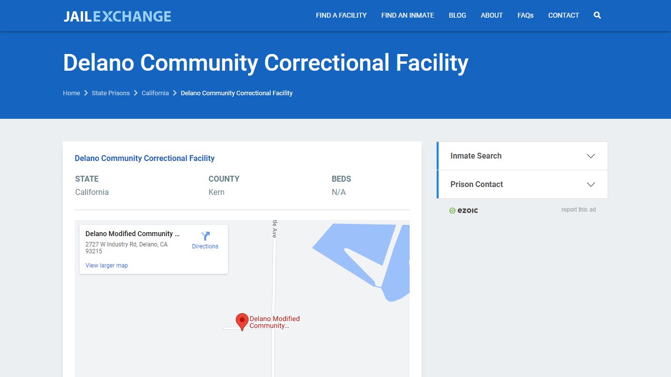 Delano Community Correctional Facility Prisoner Search ...