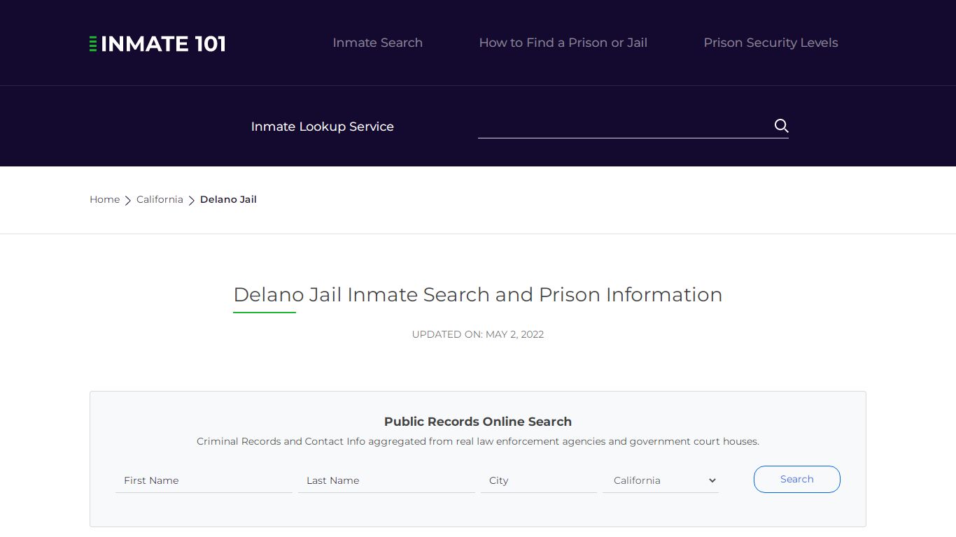 Delano Jail Inmate Search, Visitation, Phone no. & Mailing ...